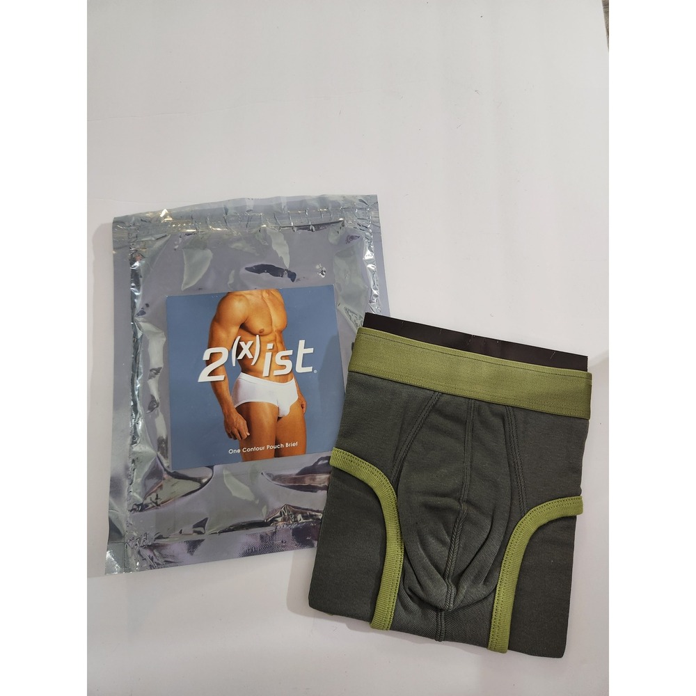 2(x)ist Contour Pouch Brief Steel Gray Sage Cotton Vintage Small